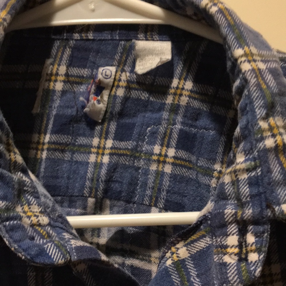 Patchwork Distress Crop Button Down Flannel Lg Sl… - image 6